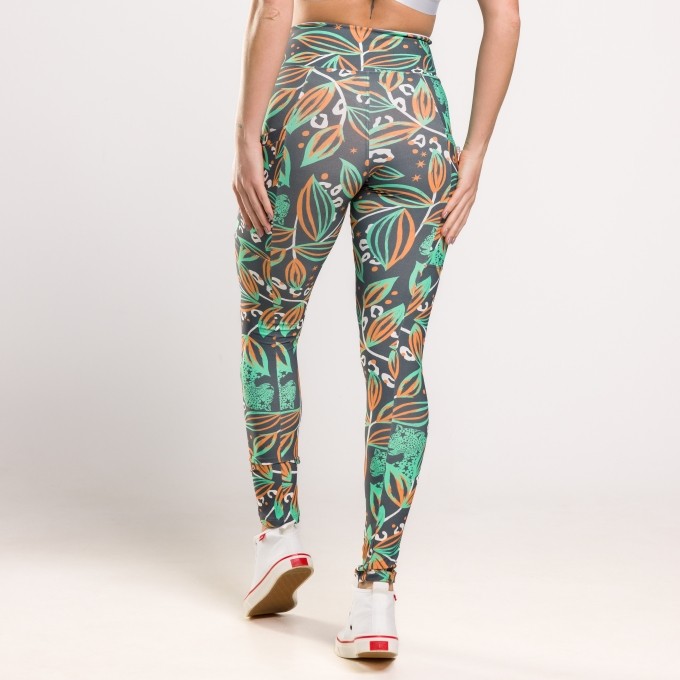 Calça Legging Print Estampada com Bolsos
