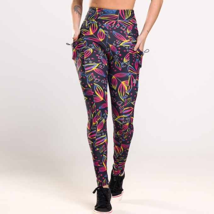 Calça Legging Print Estampada com Bolsos