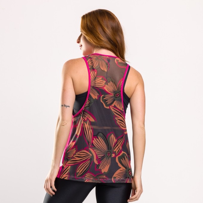 Regata com Costas em Tule Estampado