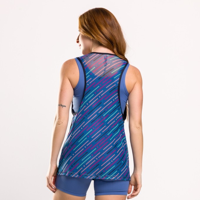 Regata com Costas em Tule Estampado