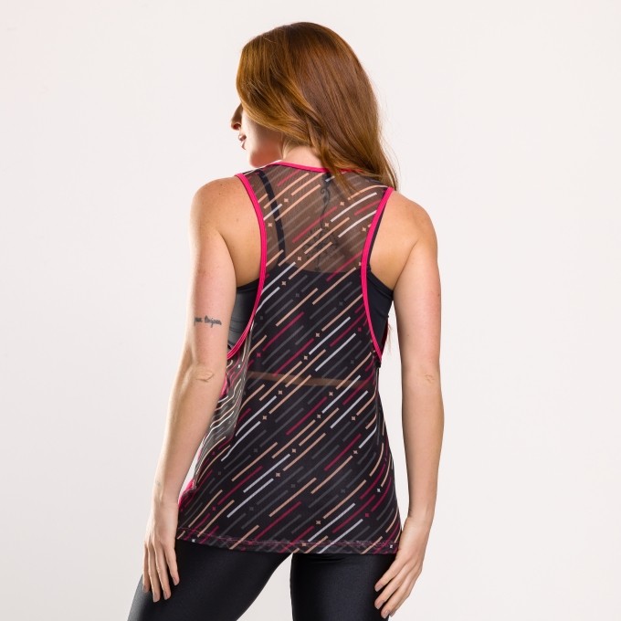 Regata com Costas em Tule Estampado