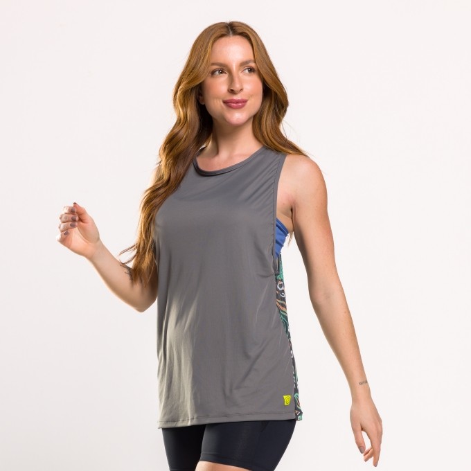 Regata com Costas em Tule Estampado
