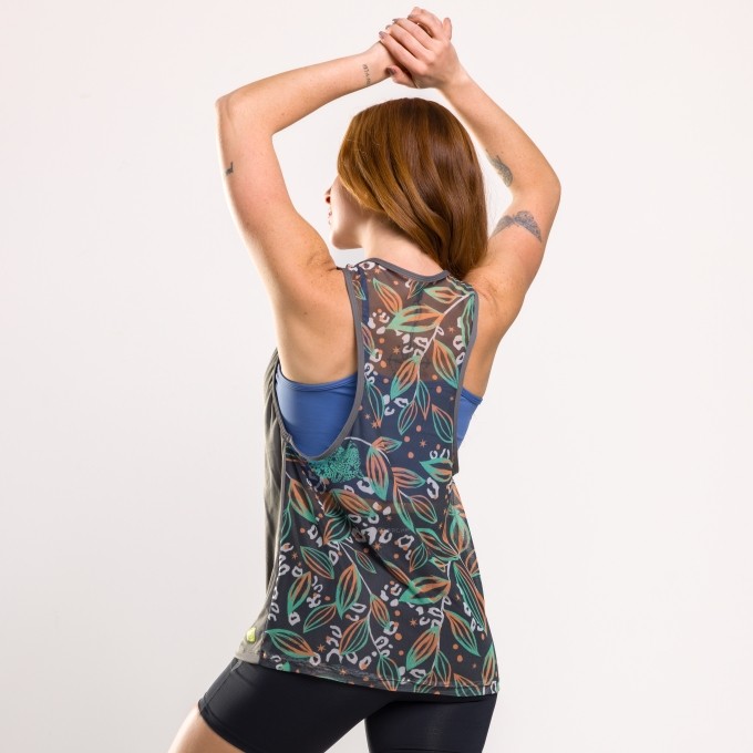 Regata com Costas em Tule Estampado