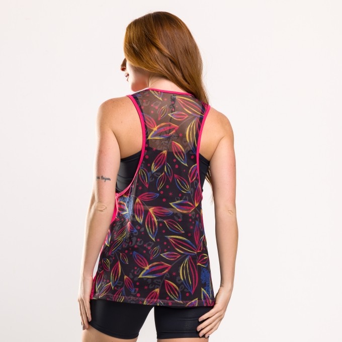 Regata com Costas em Tule Estampado