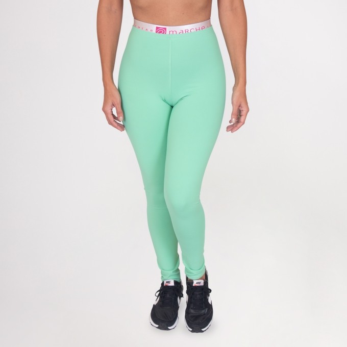 Calça Legging Verde Old Mint com Elástico Personalizado na Cintura