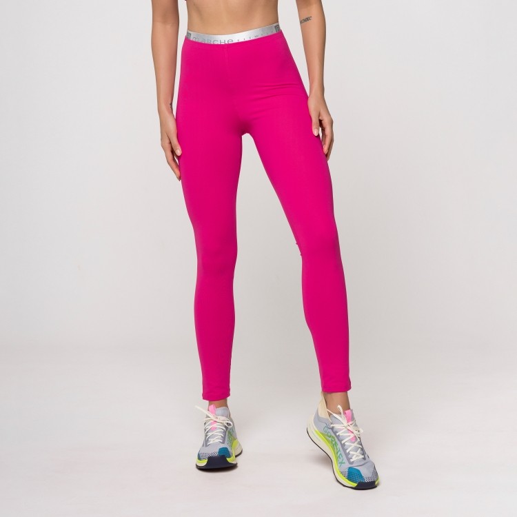 Calça Legging Rosa Enjoy com Elástico Personalizado na Cintura